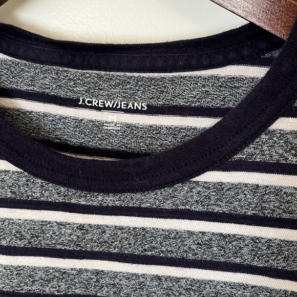 J. Crew heather grey striped Tee medium - Picture 2 of 3
